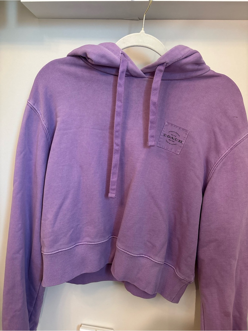 Coach Lavender Cropped Hoodie Sweatshirt - Lavender